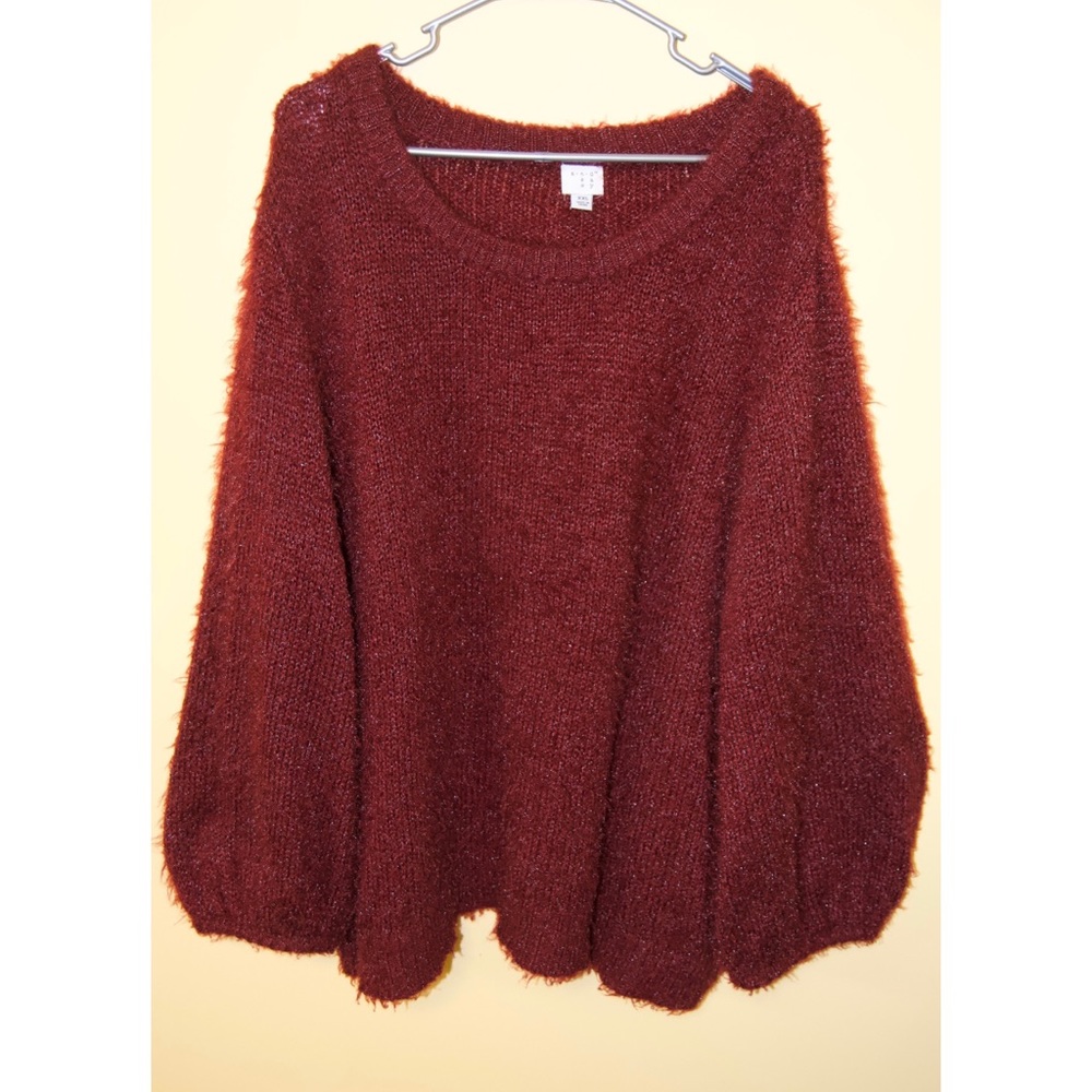 Maroon Sinch Sleeve Sweater